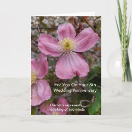 Rosa Clematis-Personligen 8:e Bröllop-årsdagen Kort
