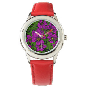 Rosa Clematis vine Armbandsur