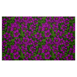 Rosa Clematis vine Tyg