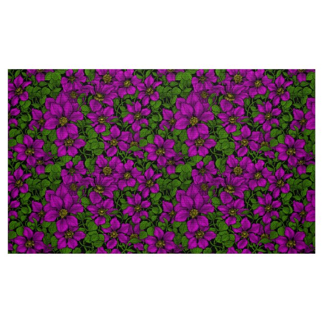 Rosa Clematis vine Tyg (Fat Quarter)
