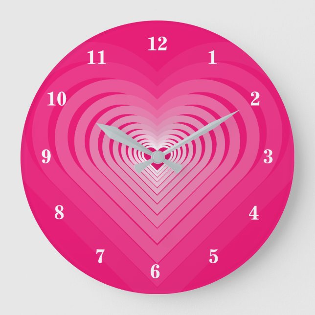Rosa Clock med hörn - Välj Färg Stor Klocka (Framsida)