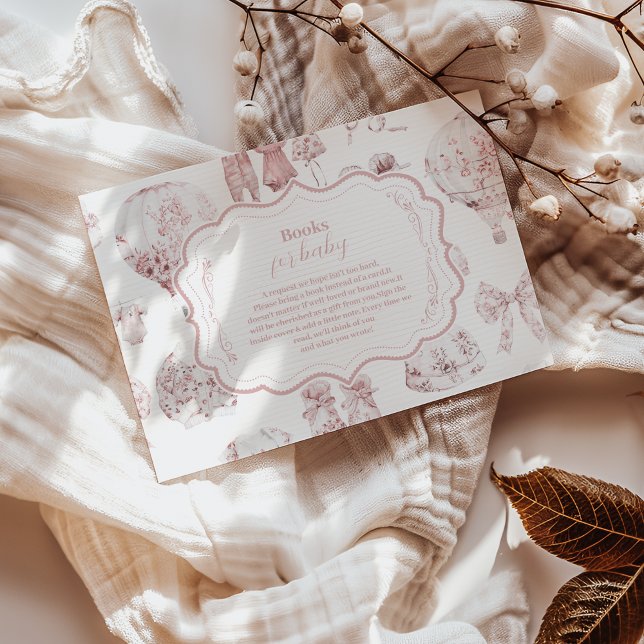 Rosa Clothes Toile De Jouy Bokar för Baby Tilläggskort (Skapare uppladdad)