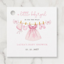 Rosa Clothesline Coquette Bow Girl Baby Shower