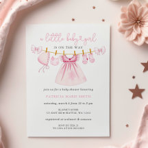 Rosa Clothesline Coquette Bow Girl Baby Shower