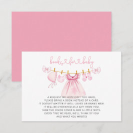 Rosa Clothesline Girl Baby Shower Bok Request Tilläggskort