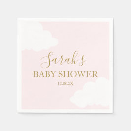 Rosa Cloud Baby Shower Napkins Pappersservett