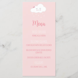 Rosa Cloud Flicka Shower Menu Meny