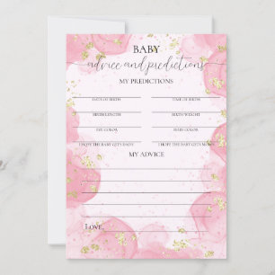 Rosa Cloud Guld Glitter Baby Shower Adapter Inbjudningar