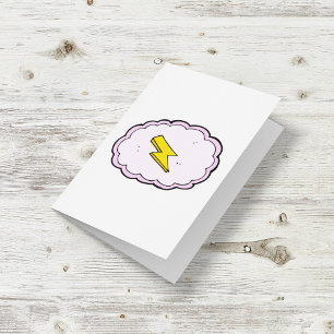 Rosa Cloud Gult Lightning Bult Card Kort