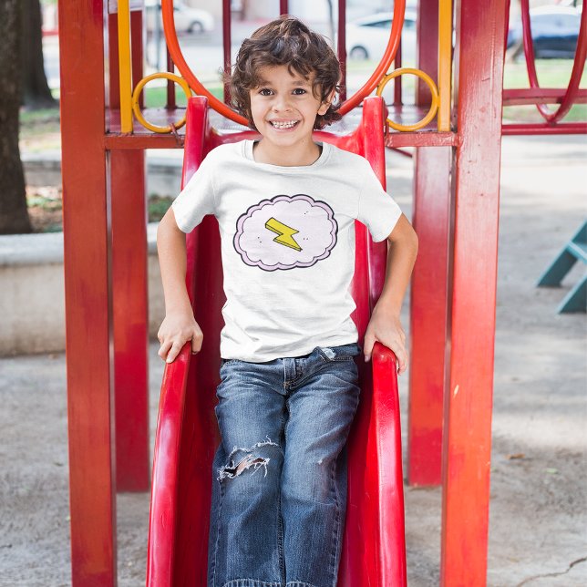 Rosa Cloud Gult Lightning Bult T-Shirt (Skapare uppladdad)