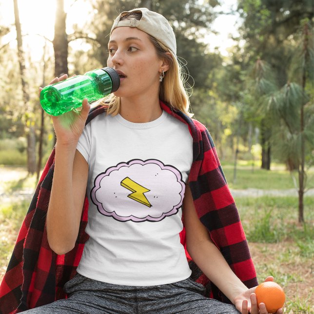 Rosa Cloud Gult Lightning Bult T-Shirt (Skapare uppladdad)