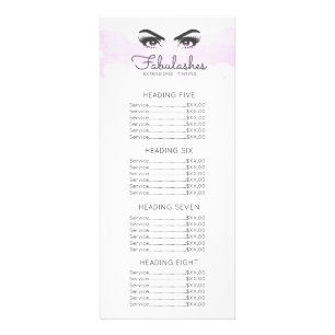 Rosa Cloud Makeup Artist Eyelash Pris List Reklamkort