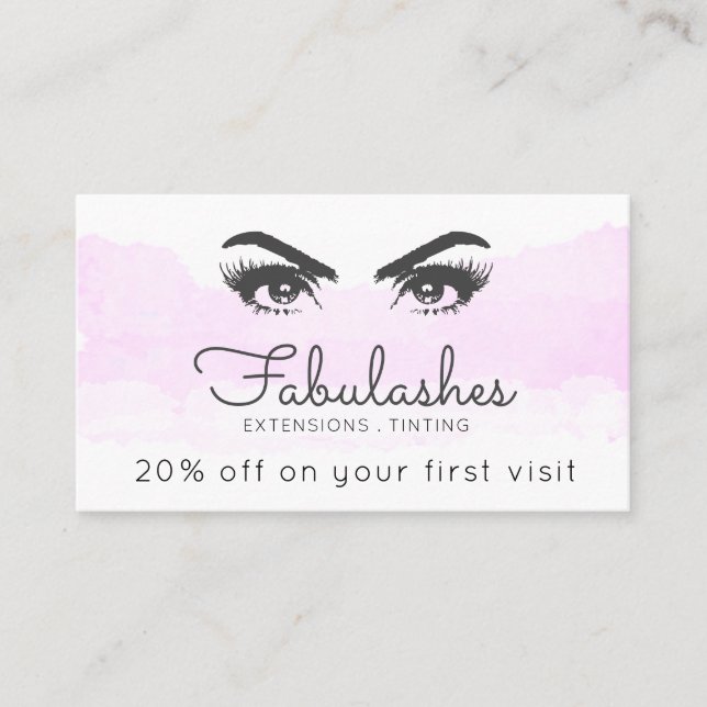 Rosa  Cloud Makeup Artist Lash Services Rabattkort (Framsida)