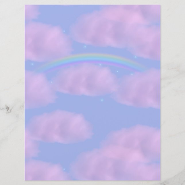 Rosa Clouds and Rainbow Scrapbook Papper (Framsida)