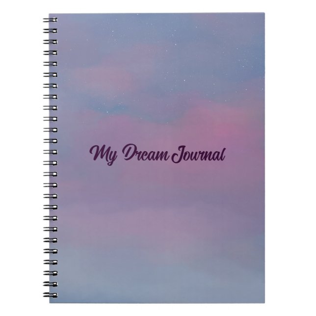 Rosa Clouds and Stars Dream Journal Notebook Anteckningsbok (Framsidan)