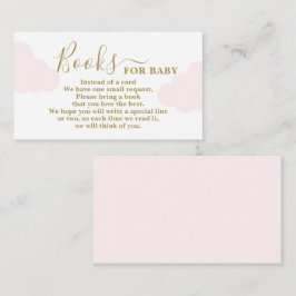 Rosa Clouds Baby Shower Bokar för Baby Card Tilläggskort