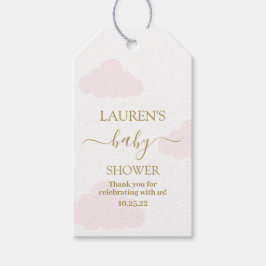 Rosa Clouds Baby Shower Girl Märkre Gift Presentetikett
