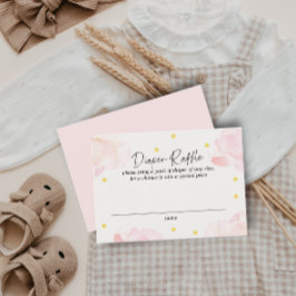 Rosa Clouds Girl Baby Shower Raffle Card Visitkort