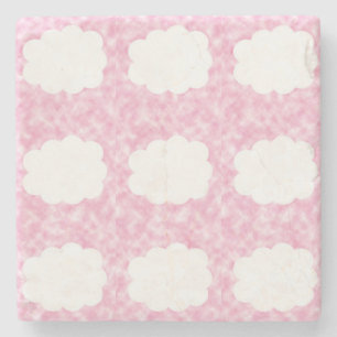 Rosa Clouds Marble Underläggs Stenunderlägg