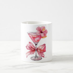 Rosa Cocktail-Blommigt Kaffemugg
