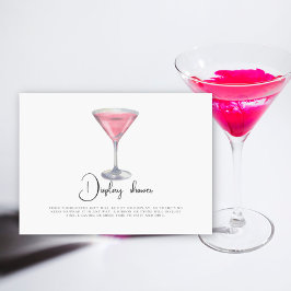Rosa cocktail Bröllopsdusch Display dusch Tilläggskort