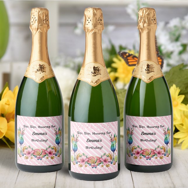 Rosa Cocktail Candy Glitter Birthday (Skapare uppladdad)