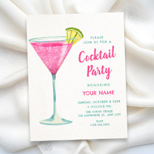 Rosa cocktail inbjudningar
