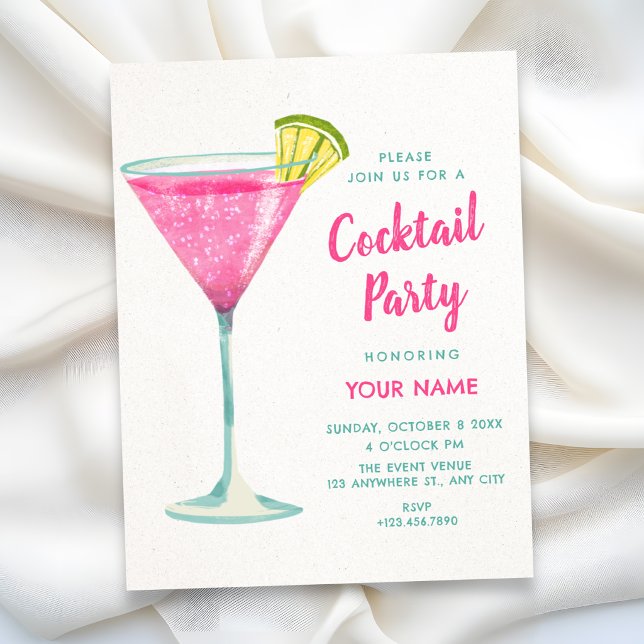 Rosa cocktail inbjudningar (Skapare uppladdad)