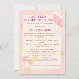 Rosa Cocktail Möhippa Inbjudningar