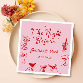 Rosa Cocktail natten före Bröllop Pappersservett