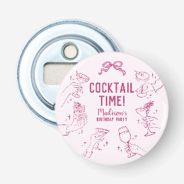 Rosa Cocktail Party Birthday Pub favors Flasköppnare