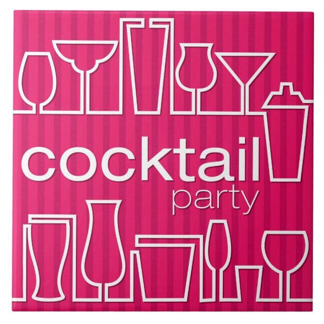Rosa cocktail party kakelplatta (Framsidan)