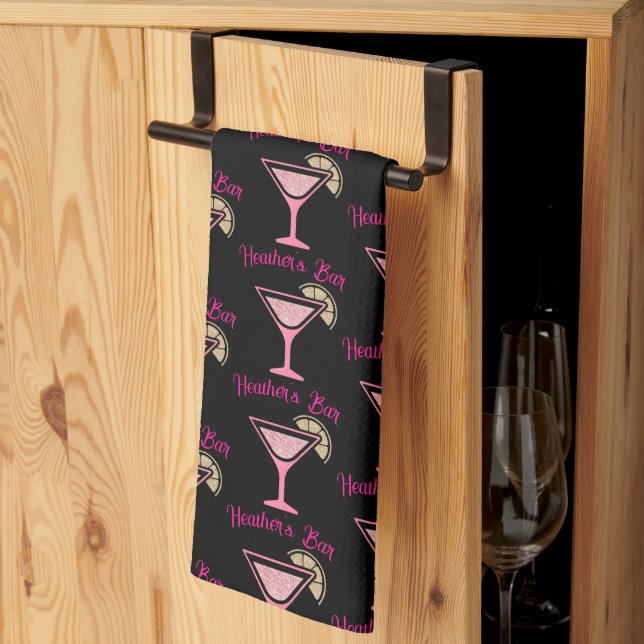 Rosa Cocktail Personlig Pub Towel Kökshandduk (Thirds Fold)