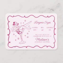 Rosa Cocktails and Cowgirl Lingerie Sizes Infoga Tilläggskort