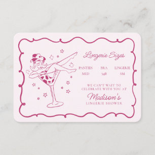 Rosa Cocktails and Cowgirl Lingerie Sizes Infoga Tilläggskort