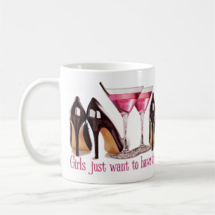 Rosa coctail och stiletter kaffemugg