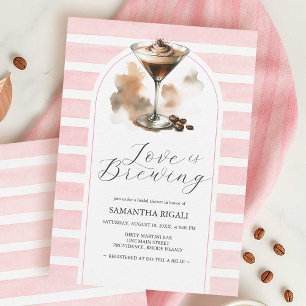 Rosa Coffee Martini Inbjudningskort för möhippa