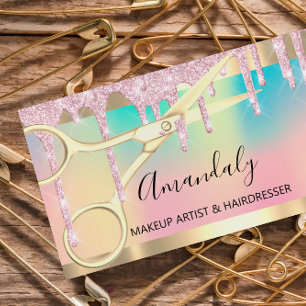 Rosa Coiffeur Holographic Visitkort