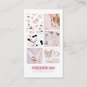Rosa Collage för det Instagram matningsfotoet Visitkort