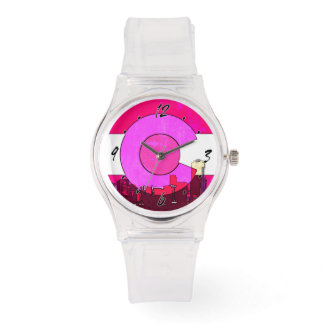 Rosa Colorado flagga Denver skyline rosa watch Armbandsur