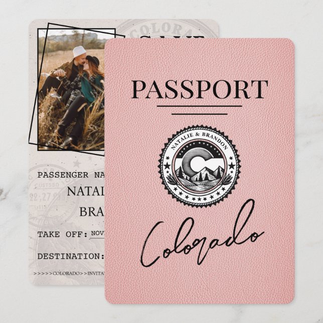 Rosa Colorado Passport Spara datum Datumet (Fram/baksida)