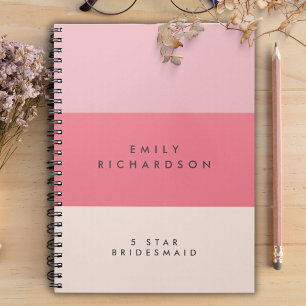 Rosa Colorblock bridesmaid Spiral bärbar dator Anteckningsbok