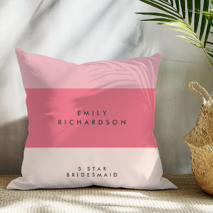 Rosa Colorblock brudtärna Kudde