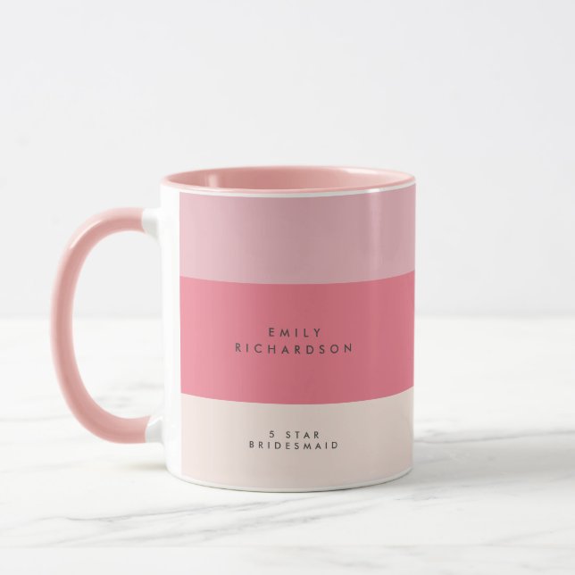Rosa Colorblock  skräddarsydd brudtärna  Mugg (Vänster)