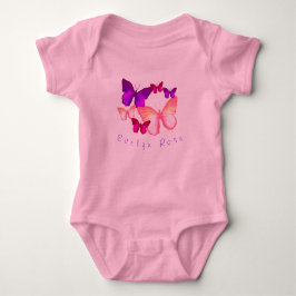 Rosa Colorful Butterflies Baby Bodykostym T Shirt