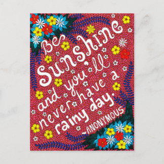 Rosa Colorful Flowers Typography Optimism Quote Vykort
