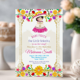 Rosa Colorful Mexican Blommigt Fiesta Baby Shower Inbjudningar