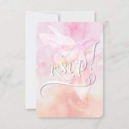 ROSA COLUMBINE FLOWER WATERCOLOR STÄNK BRÖLLOP OSA KORT