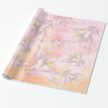 ROSA COLUMBINE FLOWER WATERCOLOR STÄNK PRESENTPAPPER<br><div class="desc">En delikat Rosa-kolumbine-blomma är halvgenomskinlig och placeras över en pastellpersika och rosa-vattenfärg tvättar bakgrundsfärgen för en Perfekt för ett bröllop av ljust eller skog. Det är en del av en Bröllop Suite med matchande Bröllop Stationery i min butik.</div>