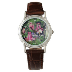 Rosa Columbine Flowers Close Personlig Up Armbandsur